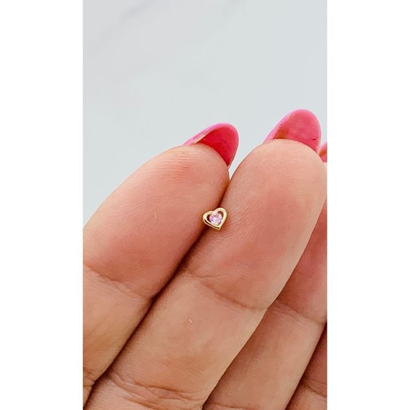 ❤️ 14k Gold nose ring heart ❤️ stud nose ❤️ - Picture 4 of 4